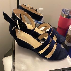 Nine West Navy Wedges-NWOT